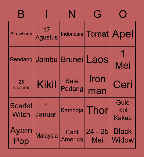 @prisyaka Bingo Card