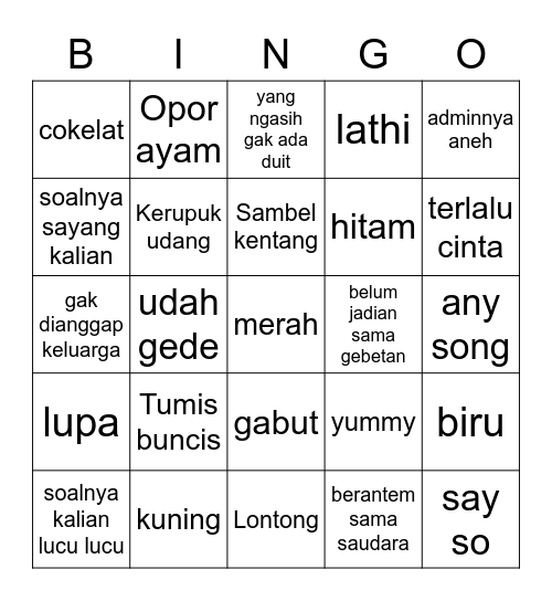 Bingo Card