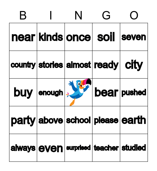 Words to Know Word-O! Bingo Card