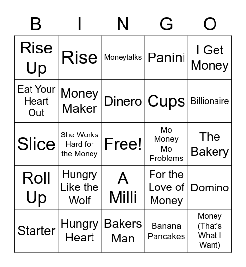 Makin' That Bread Bingo Card