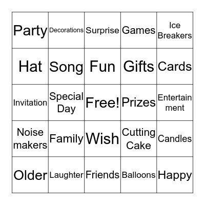 BIRTHDAY BINGO - DOROTHY GAULDIN Bingo Card