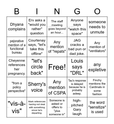 "Watch This Space" Bingo Card