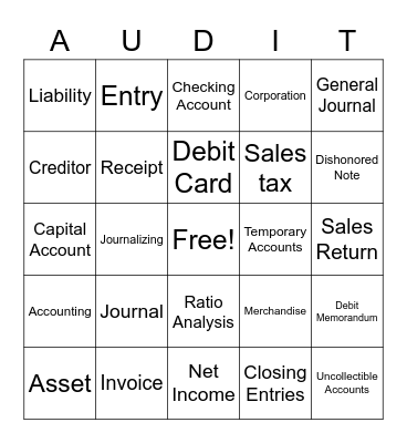 Accounting Bingo Card