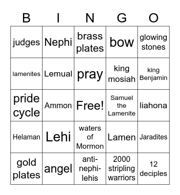 BOM bingo Card