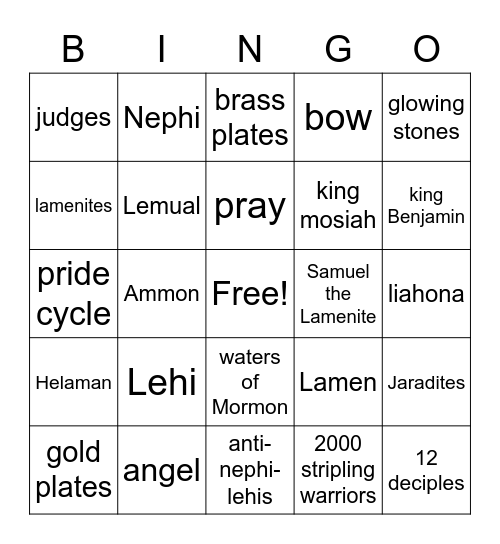 BOM bingo Card