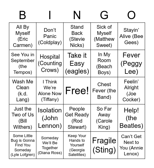 RADIO C-VID BINGO Card