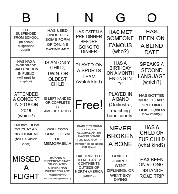 ICE BREAKER BINGO Card