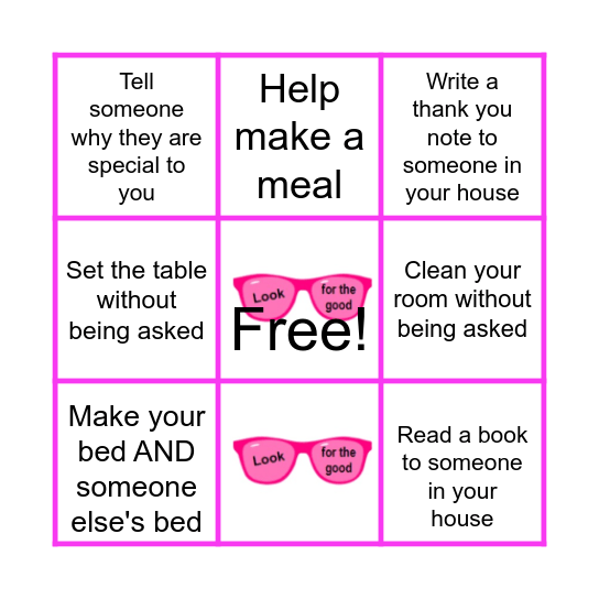 Connect 3:  Do Good Deeds Bingo Card