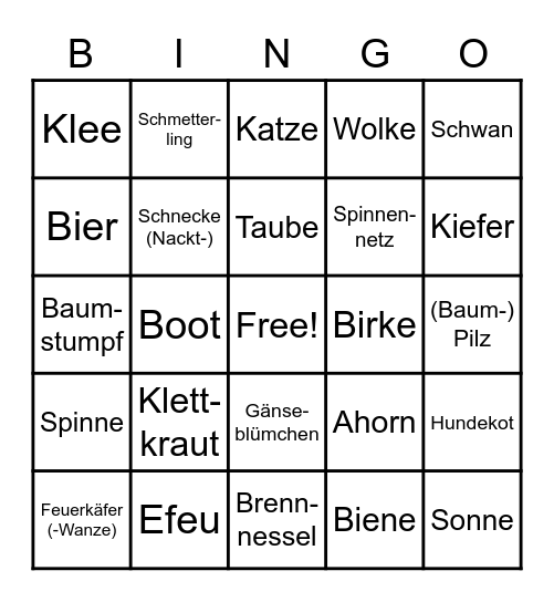 NATURBINGO Card