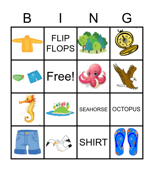 Holidays Bingo Card