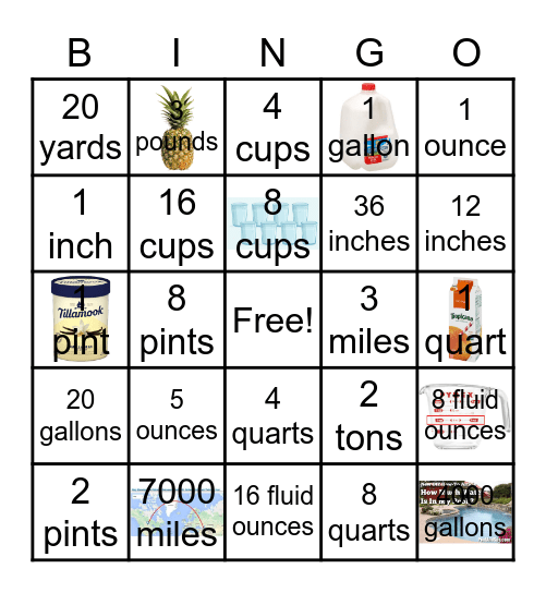 measurement Bingo Card