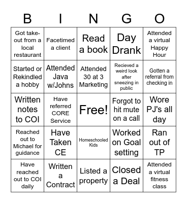 RoNa BiNgO Card