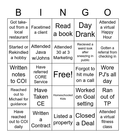 RoNa BiNgO Card