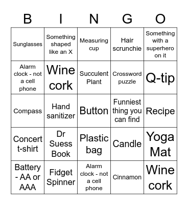 Epic Team Scavenger Hunt - Round 2 Bingo Card
