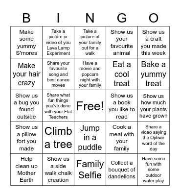 June Prize - Picture Bingo Card