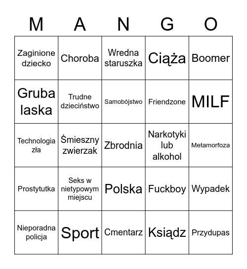 Seriale Bingo Card