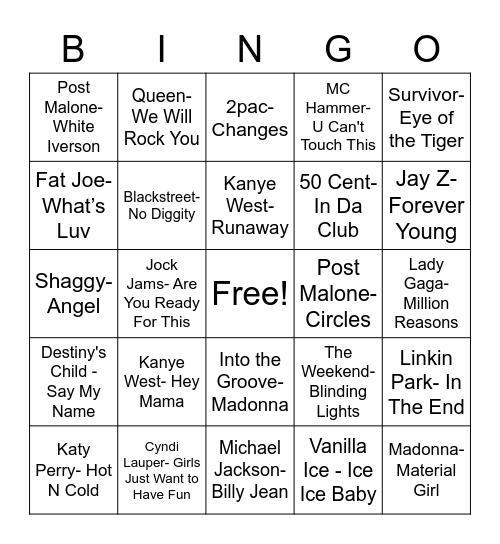Singo! Bingo Card