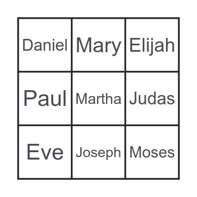 Bible characters bingo! Bingo Card