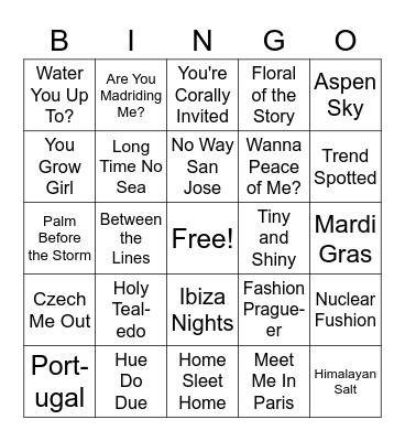 Color Street Bingo Card