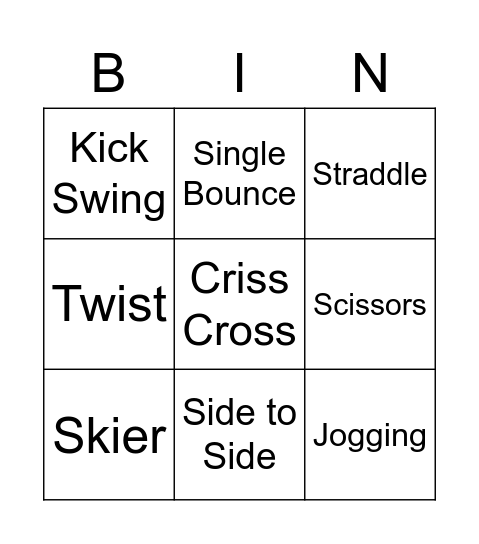 Skipping Challenges Bingo Card
