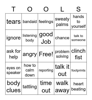 Tools for Life Bingo Card