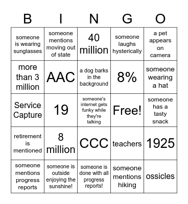 BHSM Bingo! Bingo Card
