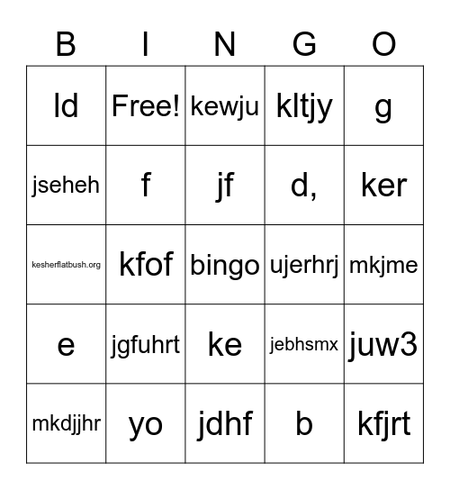 zoom meeting Bingo Card