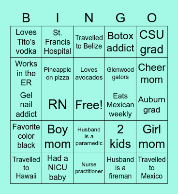 Brittany Bingo Card