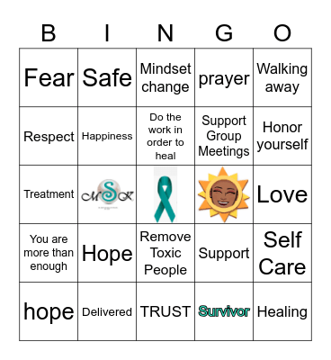 Hope for healing Bingo Card