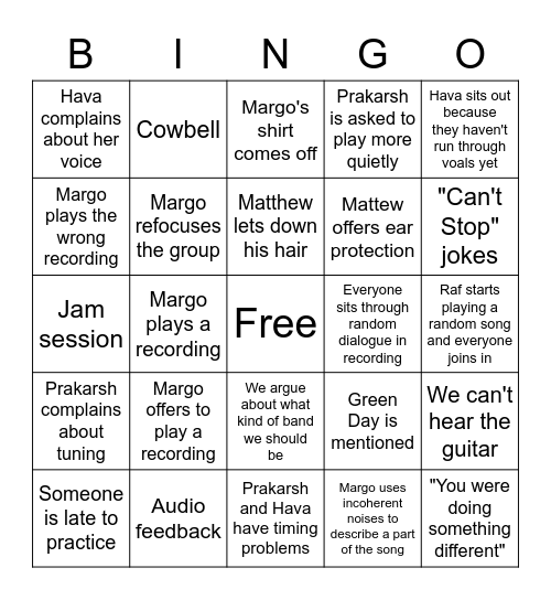 Chaotic Switch Bingo Card