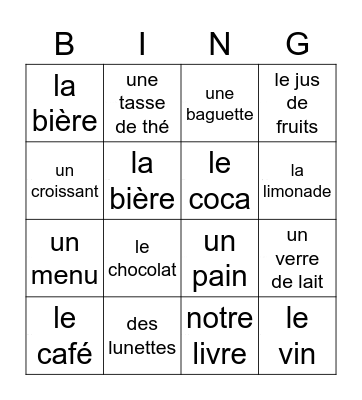 Bingo 1 Bingo Card