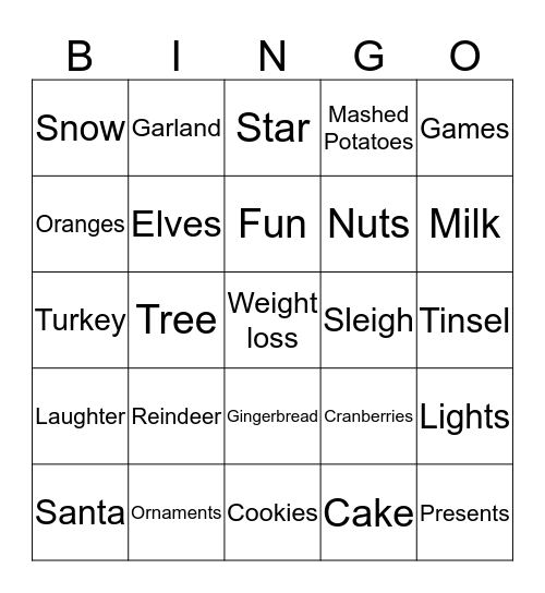 Christmas Bingo Card
