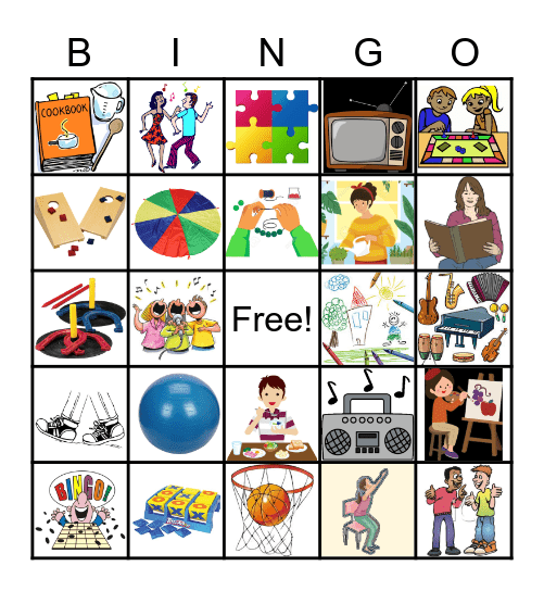 Leisure Time Bingo Card