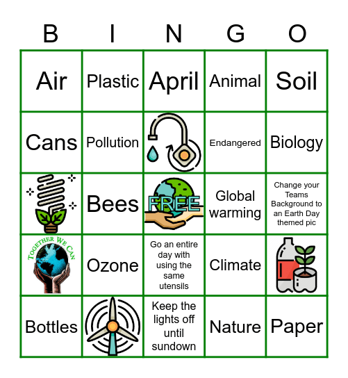 Coty MPCC Earth Day Bingo 2020 Bingo Card