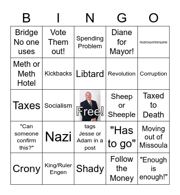 Facebook Comment Bingo Card