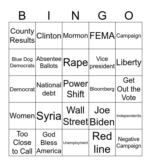 Pundit Bingo Card
