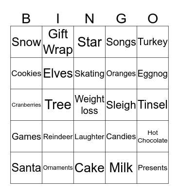 Christmas Bingo Card