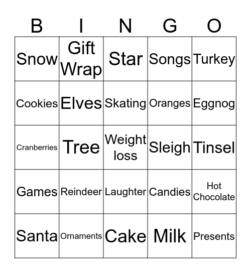 Christmas Bingo Card
