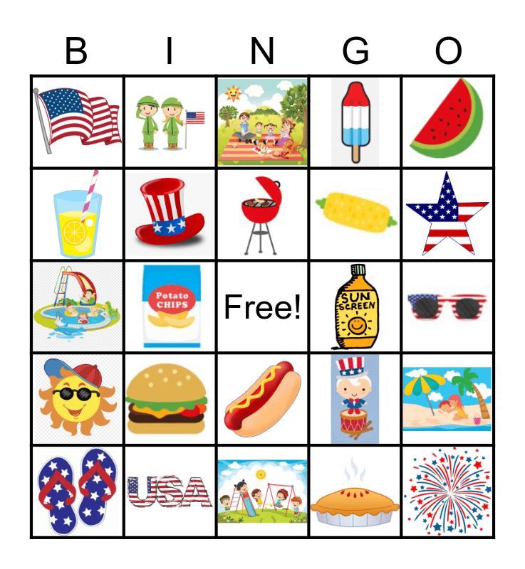 Memorial Day Bingo Card