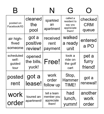 Fun FRI-YAYBingo! Bingo Card