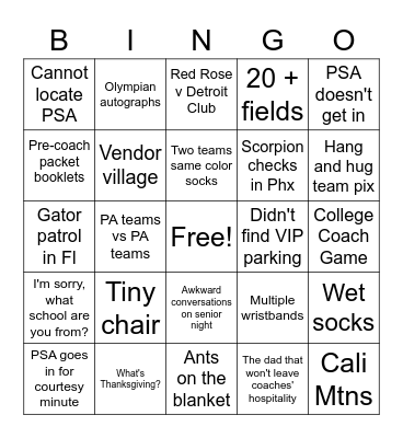 Festival Bingo Card
