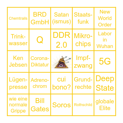 Verschwörungs-Bingo: Corona-Edition Bingo Card