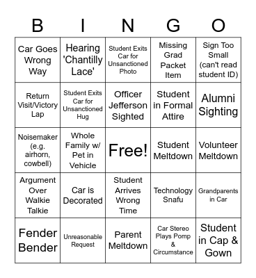Chantilly's 2020 COVID-19 Bingo Card