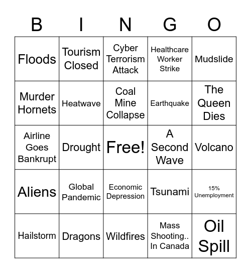 Apocalypse Bingo Card