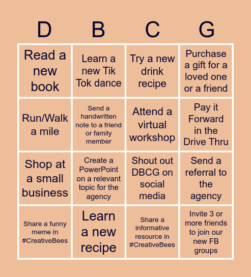 DBCG Summer Bingo Card