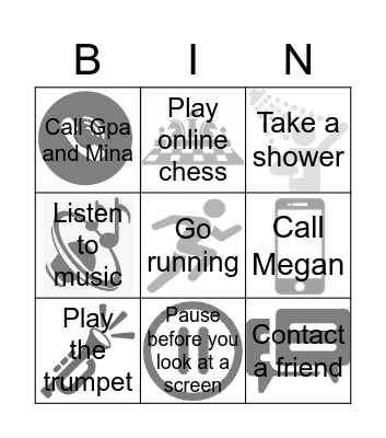 Ethan Bingo Card