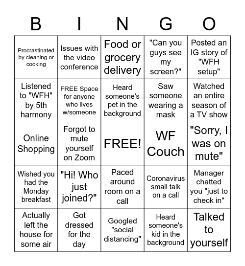 Round 2 Bingo Card