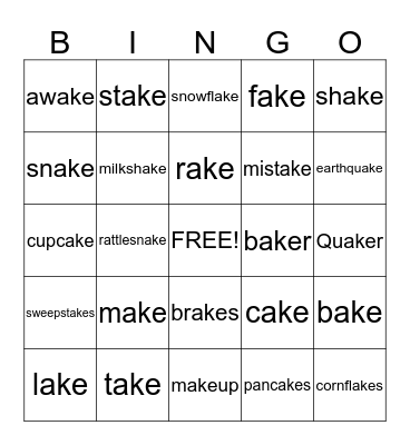 Candy Corn Bingo "ake" Bingo Card