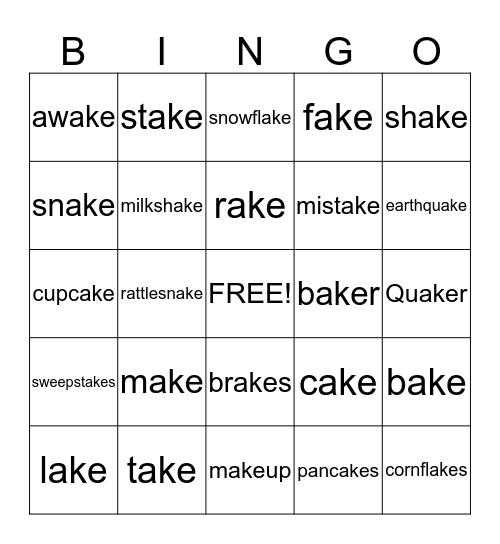 Candy Corn Bingo "ake" Bingo Card