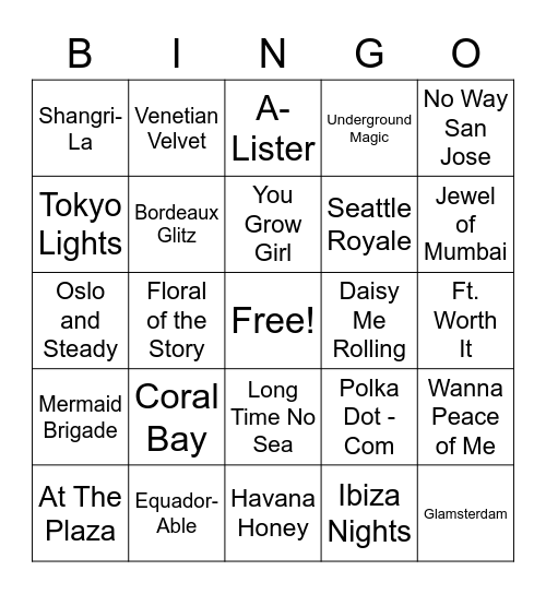 Color Street Bingo Card